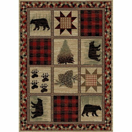 SLEEP EZ Hearthside Hollow Point Area Rug - Red - 2 ft. 2 in. x 7 ft. 7 in. SL3090938